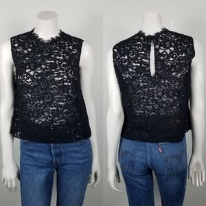 Saint Laurent 2016 Hedi Slimane Black Guipure Lace Top